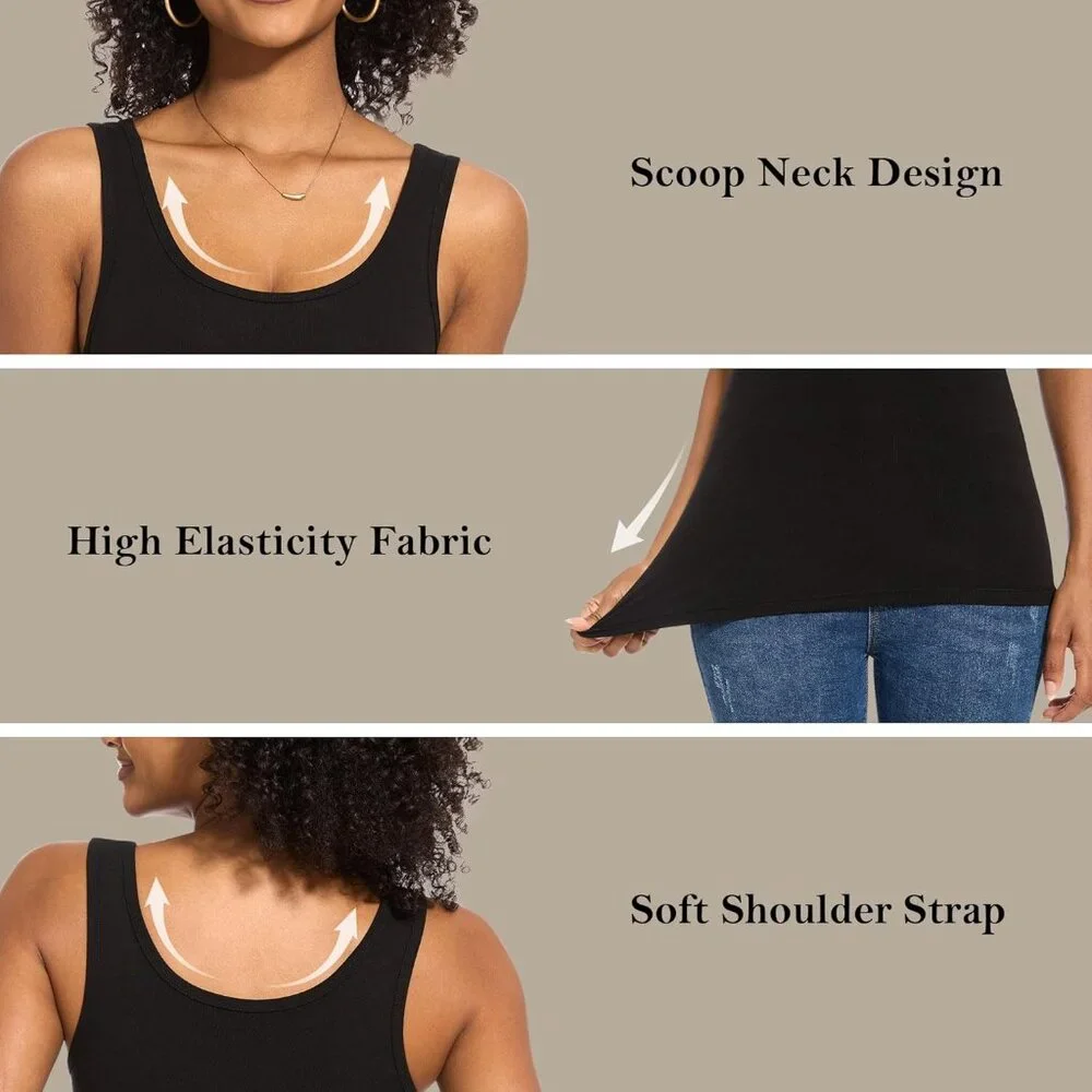 Comfortable & Stylish 5 Piece Tank Tops Set for Women - Scoop Neck Essentials - Picture 4 of 6